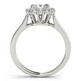 1.38ct Princess Cut Halo Style 14k White Gold Diamond Engagement Ring