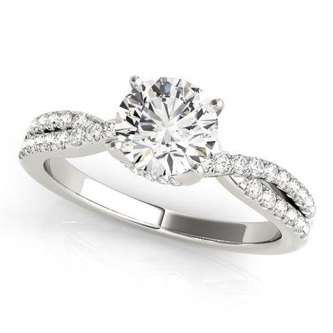 1.20ct Round Cut Twisted Style 14k White Gold Diamond Engagement Ring