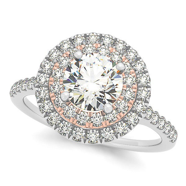 1.38ct Double Halo 14k White Gold Diamond Engagement Ring