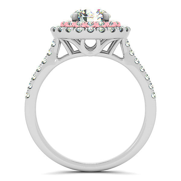 1.38ct Double Halo 14k White Gold Diamond Engagement Ring