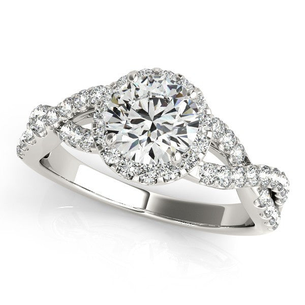1.50ct Round Infinity Halo Design 14k White Gold Diamond Engagement Ring
