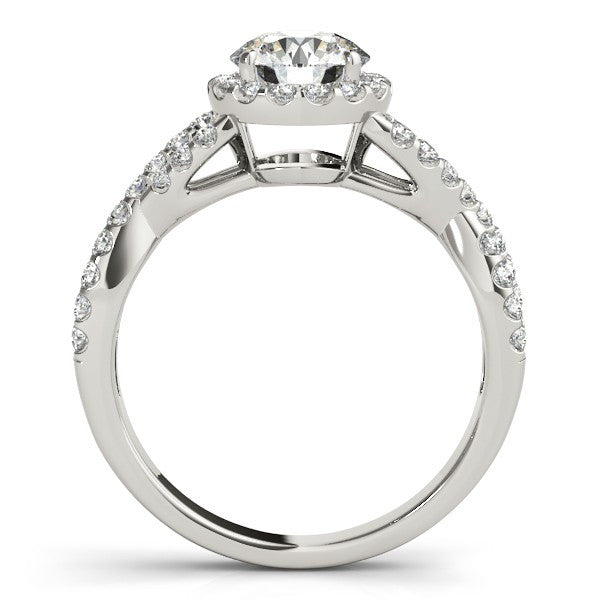 1.50ct Round Infinity Halo Design 14k White Gold Diamond Engagement Ring