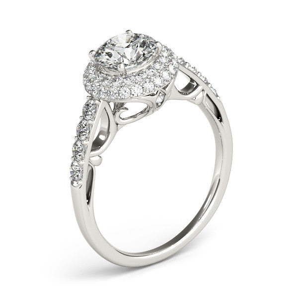 1.50ct Double Halo 14k White Gold Diamond Engagement Ring