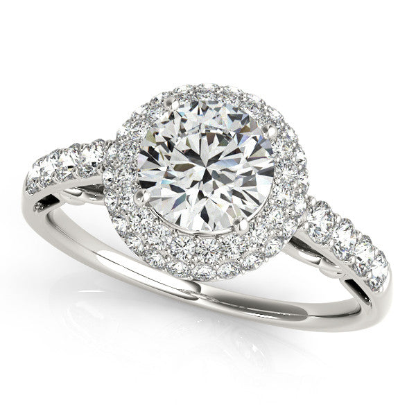 1.50ct Double Halo 14k White Gold Diamond Engagement Ring
