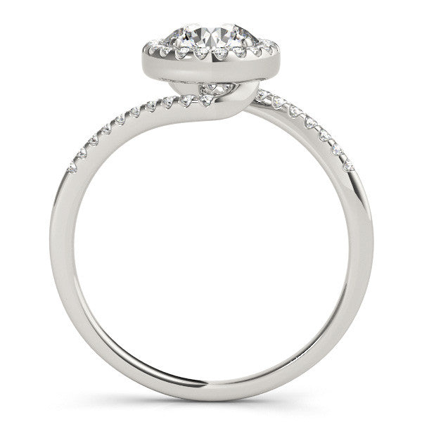.70ct Round Bypass Style 14k White Gold Diamond Engagement Ring