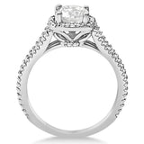 1.25ct Round Halo Split Shank Design 14k White Gold Diamond Engagement Ring