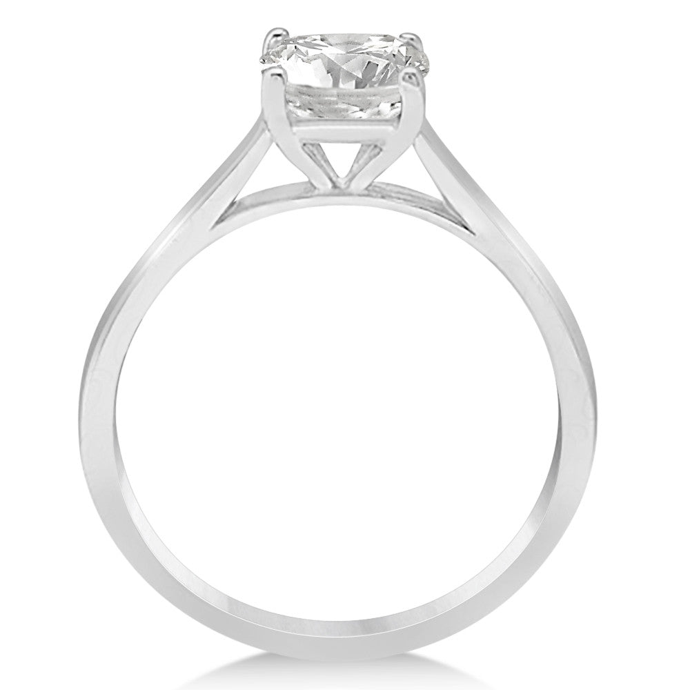 1.00ct Solitare Cushion Cut Style 14k White Gold Diamond Engagement Ring