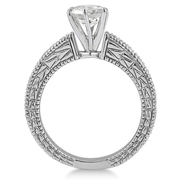 1.75ct Round Vintage Design 14k White Gold Diamond Engagement Ring